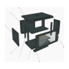 Шафа настінна GEAR 4U 19" 600x450x280 мм, + полка 19", black (GWMSN-4U-600-450)