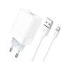 Зарядний пристрій BOROFONE BA47A Mighty speed single port QC3.0 3A + Type-C cable White (BA47AMW)
