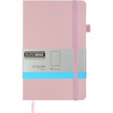 Книга записна Buromax Etalon 125x195 мм 96 аркушів в точку обкладинка зі штучної шкіри Рожева (BM.291360-10)