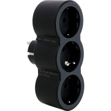 Сетевой разветвитель LEGRAND СТАНДАРТ 3х2К+З фронтальні розетки , колір Чорний (694519)