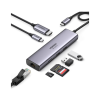 Концентратор Ugreen USB3.1 Type-C to HDMI/USB 3.0x2/RJ45/SD/TF/PD 100W CM512 (60515)