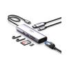 Концентратор Ugreen USB3.1 Type-C to HDMI/USB 3.0x2/RJ45/SD/TF/PD 100W CM512 (60515)