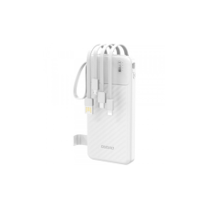 Батарея универсальная Dudao 10000mAh K11 10W, USB-A, USB-C, microUSB, with USB-A/USB-C/Lightning/MicroUSB cables White (6977196681860)