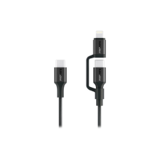 Дата кабель USB-C to USB-C + Lightning black Promate (powerlink-cci.black)