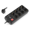 Мережевий подовжувач REAL-EL RS-PROTECT 805 1.8m, black (EL122300042)