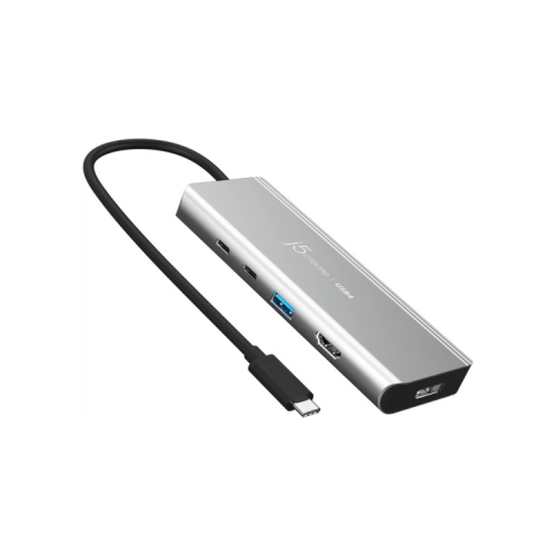 Концентратор J5create USB-C 7-in-1 USB 3.2 + USB-C PD + HDMI 4K + DisplayPort + SD/TF gray (JCD401-N)
